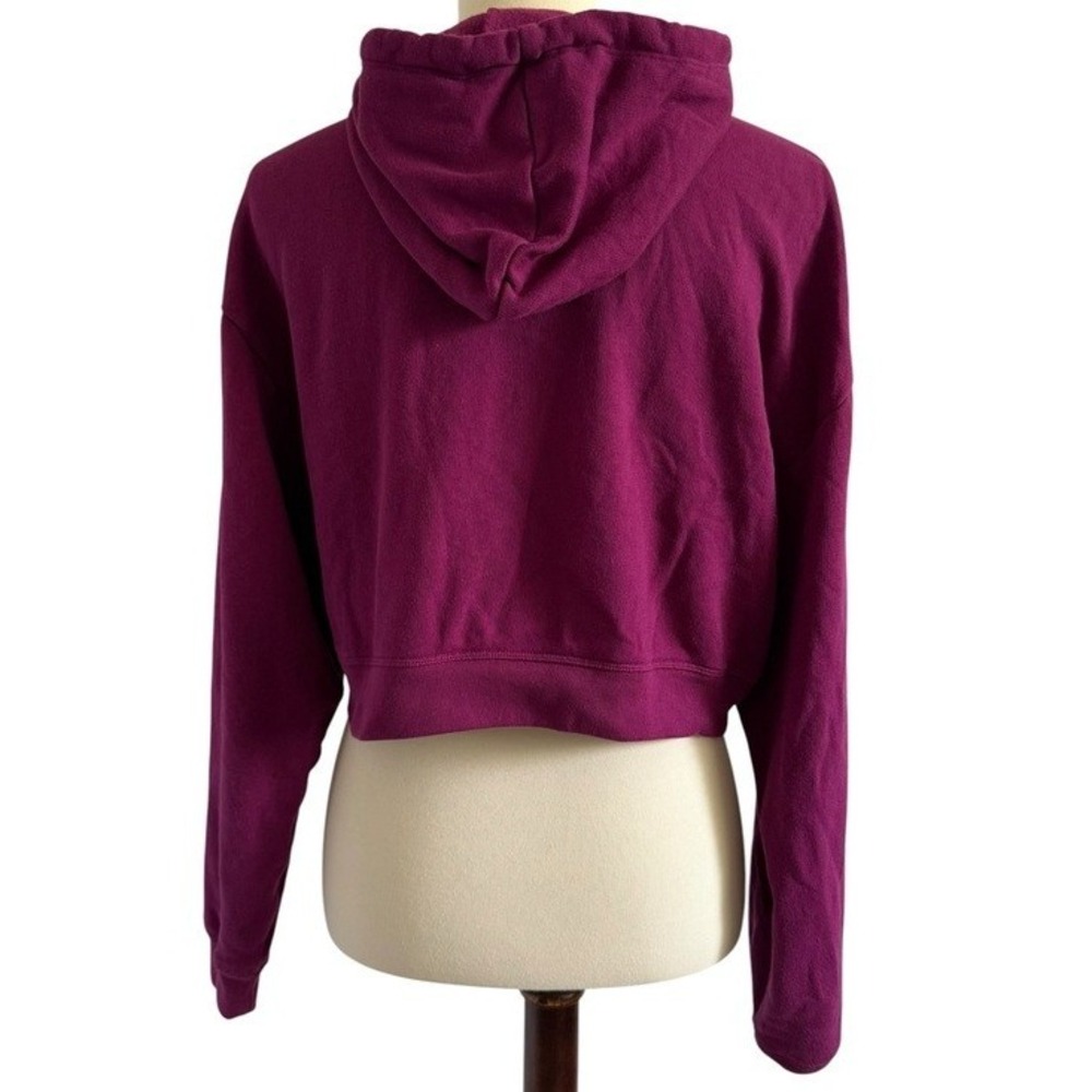 Pink Victoria's Secret Purple Cropped Hoodie with Flare Sweatpants Size Small - Picture 9 of 15